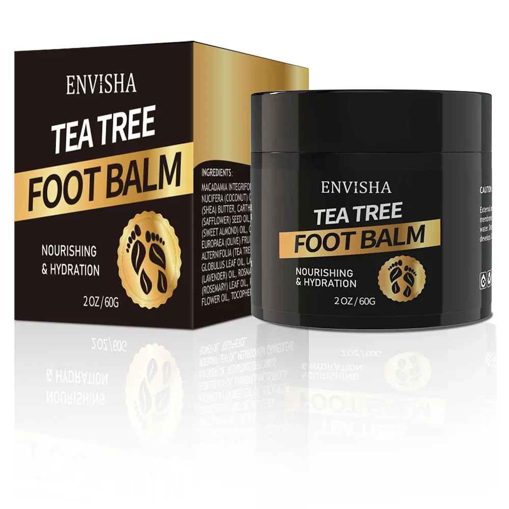 60g Teebaum-Fußpflegecreme, Maske für rissige Fersen, Hautglättung, intensive Feuchtigkeitspflege, Hornhautentferner, Reparatur, Anti-Trocknungs-Peeling – Detail 9