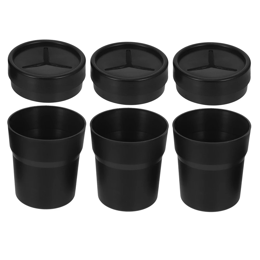 

3 Pcs Car Trash Bin Accessory Dustbin Organizers Air Auto Garbage Can Pvc Cans Cup Holder