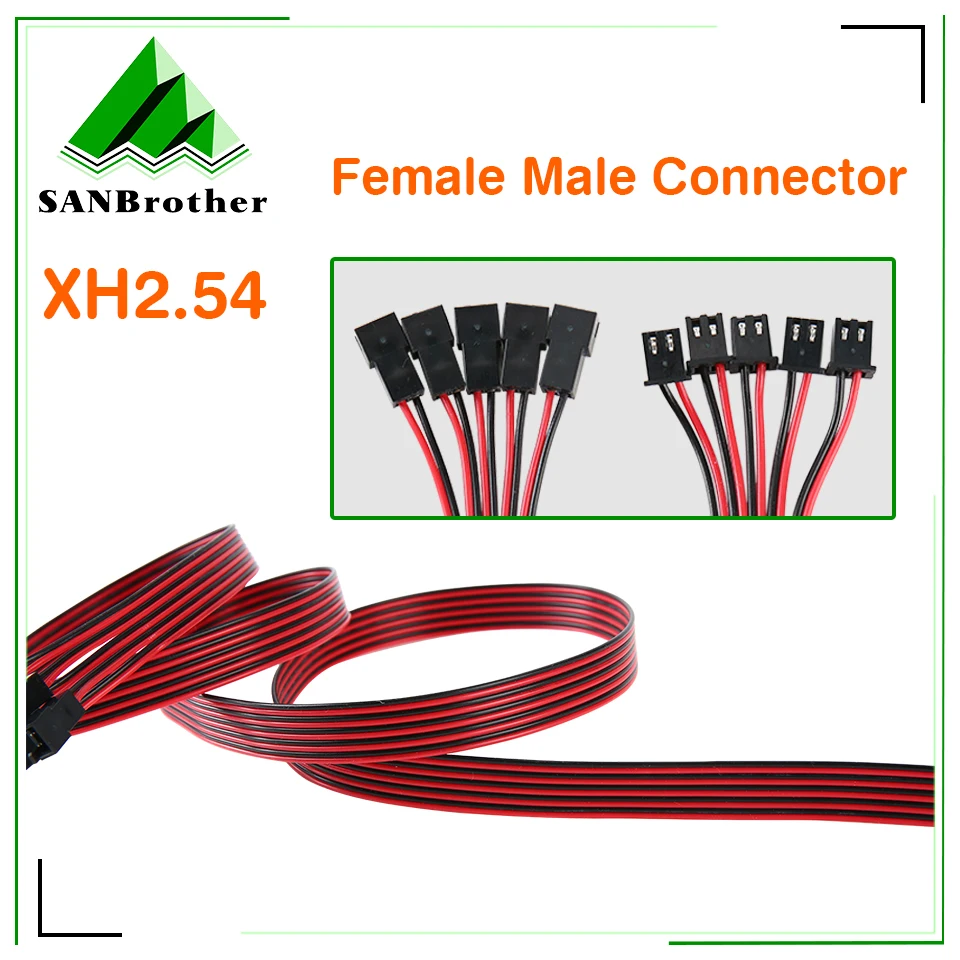 3D Printer Parts Fan extension cable 1M Wire Length Connection Line 2pin xh2.54 Female Male Connector