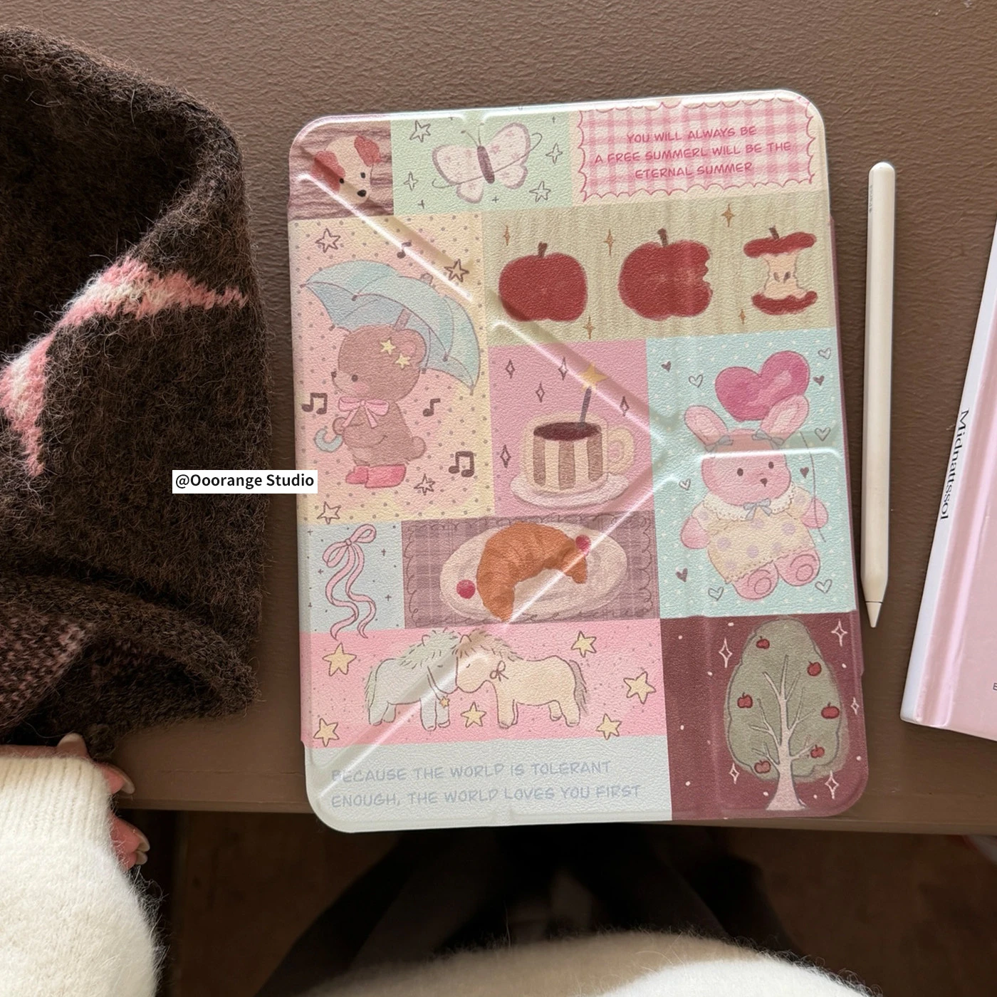 Cute Bear Polka Dot Tablet Case For iPad Pro 11 12.9 13 A16 M2 M4 M3 M5 Shell 8.3 9.7 10.2 5/6/7/8/9/10/11th Air 3 4 5 6 7 Cover