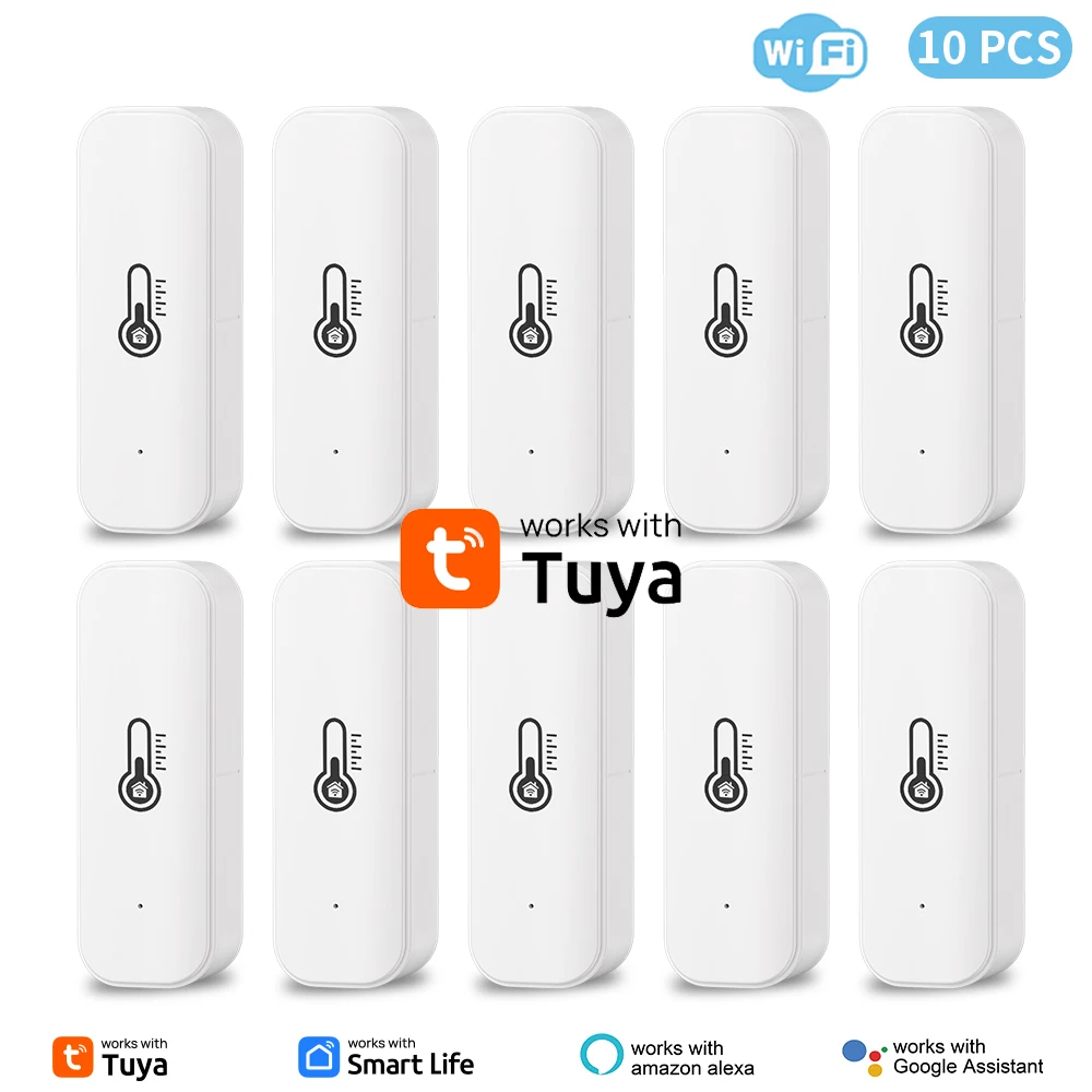 1~10 szt. Czujnik temperatury i wilgotności Tuya WiFi Smart Life, zdalny monitoring do inteligentnego domu, kompatybilny z Alexa i Google Assistant (4pcs) — Zdjęcie 2 z 2
