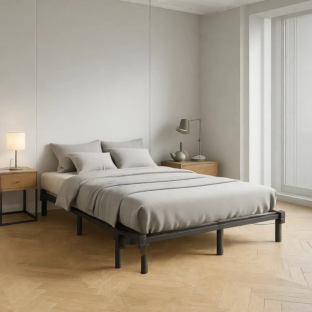 

Большая металлическая кровать King-size с низким профилем, девятью ножками, бесшумная, простая в сборке