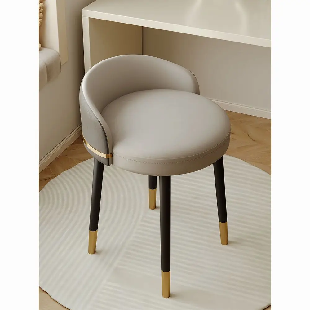Modern Swivel Vanity Stool 360 Rotating Makeup Chair Upholstered Dressing Table Stool for Bedroom Furniture