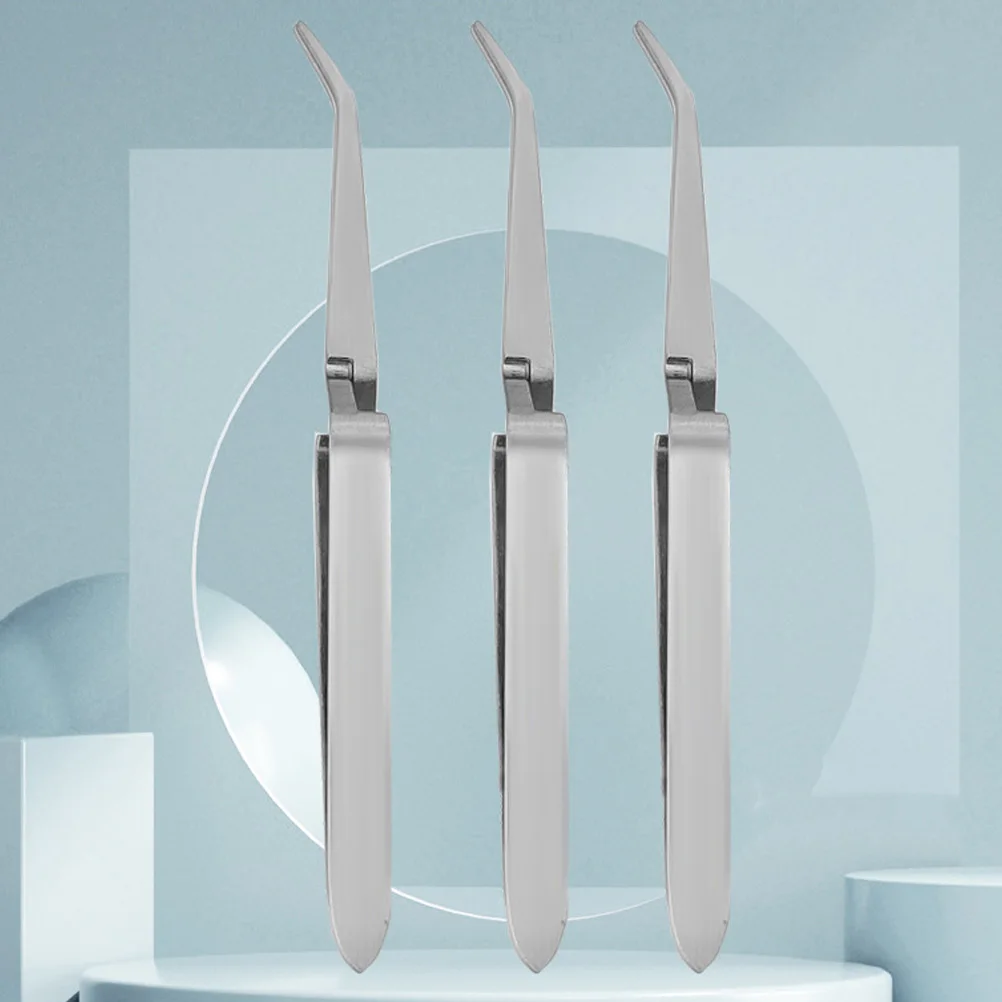 

3pcs Stainless Nail Nail Shaping Shaping Tools Art Clips Pedicure Tweezers Manicure Tweezers Picking Instruments