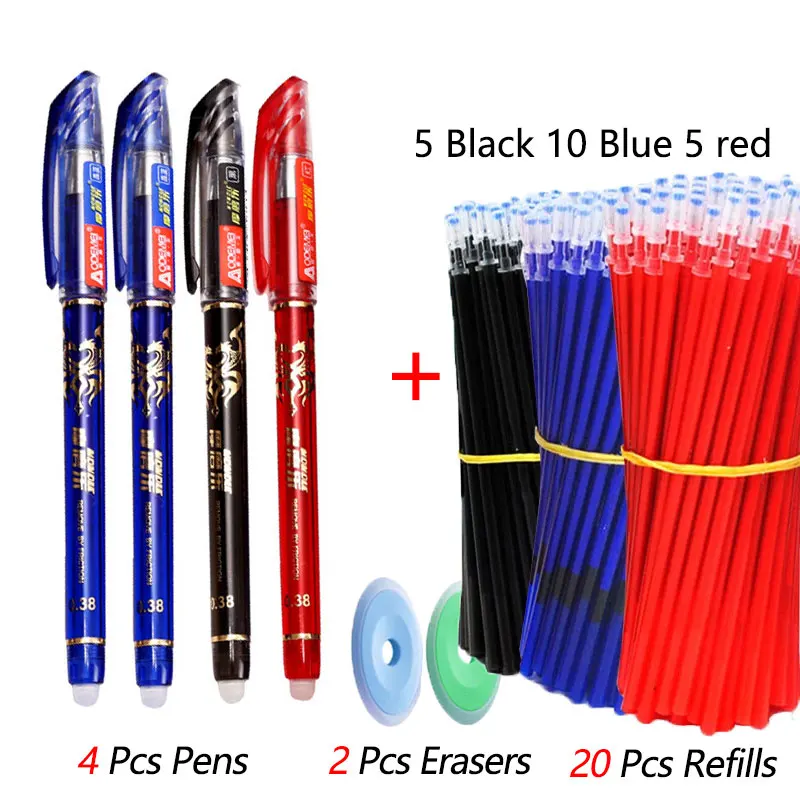 

26 Pcs/Set Kawaii Erasable Pens 0.5mm Gel Pen Waterproof Ink Stationery School Writing Supplies Notebook Office Student