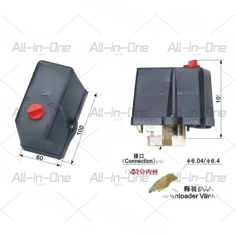 High-quality air compressor pressure switch pressure controller LF18-4H four-hole with gauge valve