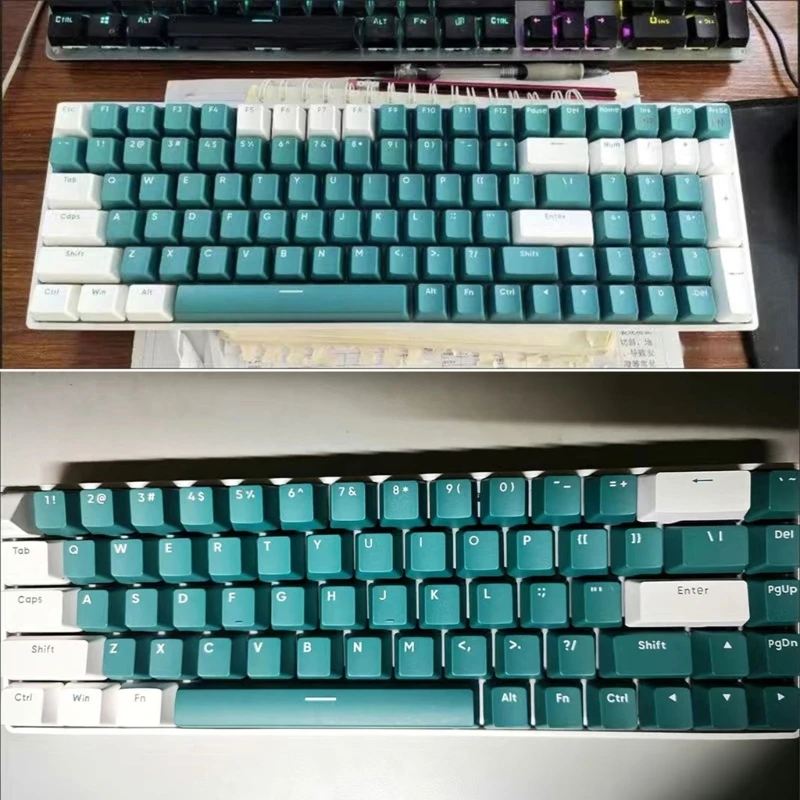 117 шт. колпачки для ключей, двухцветные инъекции, двойной выстрел, белый, зеленый, колпачок для ключей с профилем OEM