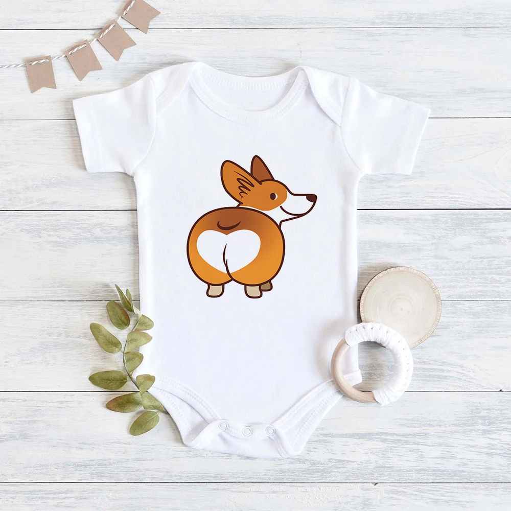 Engraçado animal dos desenhos animados infantil macacão solto respirável verão bebê menino bodysuit manga curta da criança roupas da menina macacão 0-24 mês