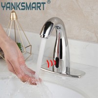 YANKSART Bathroom Sense Faucet Sensor Basin Sink Faucet Deck Mounted Free Touch Tap Automatic Inflated Sensor Faucet Crane