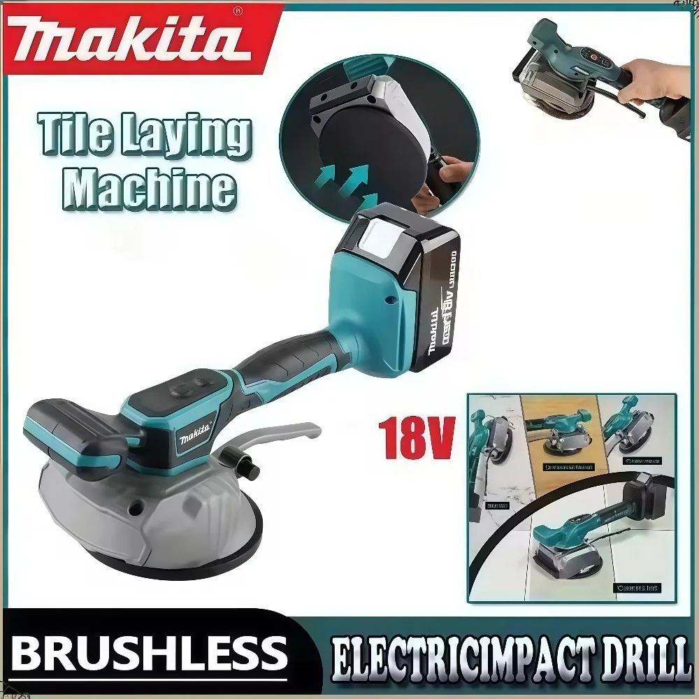 

2026 Makita 18V Tile Laying Machine 8-Speed Adjustable High Capacity for Wall And Floor Vibration Home Decoration Tool