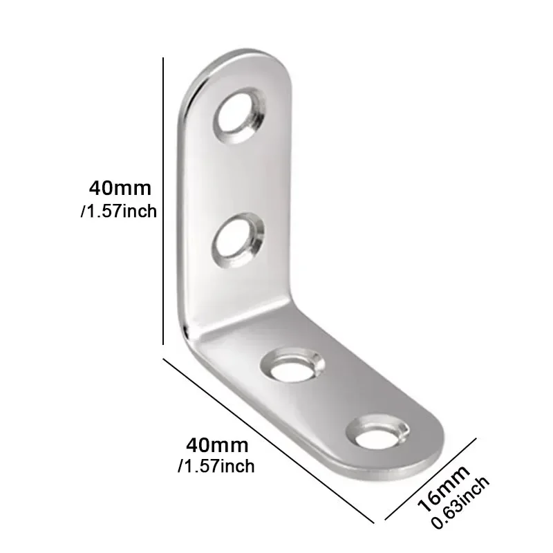 10PCS 90 Degree Angle Corner Brackets Stainless Steel Corner Brace Fastener Wall Brackets Hanger for Shelves,Table,Chair