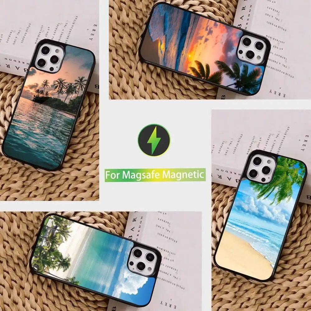 

Palm Trees Beach Phone Case For iPhone 16,15,14,13,12,11,Pro,Max,Plus,Mini, Magsafe,Magnetic Wireless Charging Case