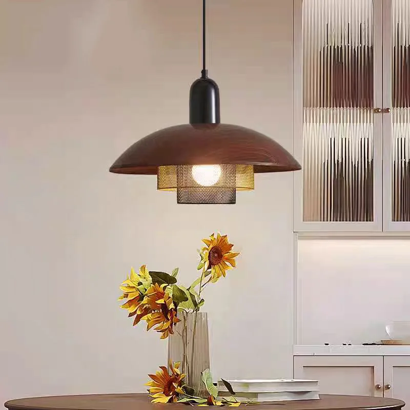 

Modern Simple-style Woodnut Metals Pendant Light Warm Light Suitable For Living Rooms Bedrooms Dining Rooms