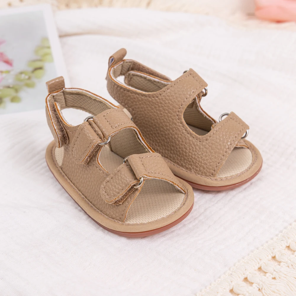 New Baby Sandals Baby Shoes Baby Boy Girl Sandals PU Soft Bottom Sole Anti-Slip Infant First Walker Crib Shoes Newborn Moccasins