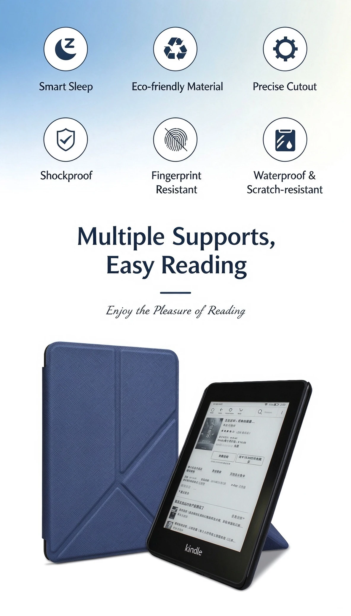 Compatible with Kindle KPW1_2_3_4_5_958_658_Youth Edition_2022; magnetic smart case with auto-wake and auto-sleep features; supp