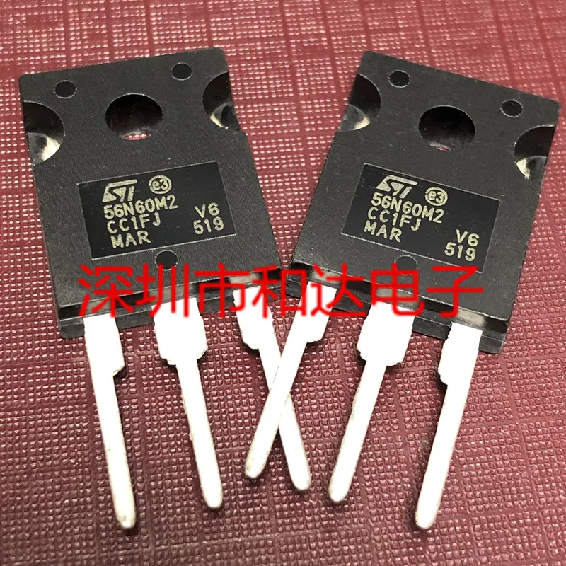 10PCS/Lot 56N60M2 STW56N60M2  TO-247 600V 52A   New And Imported Original 100%Test In Stock