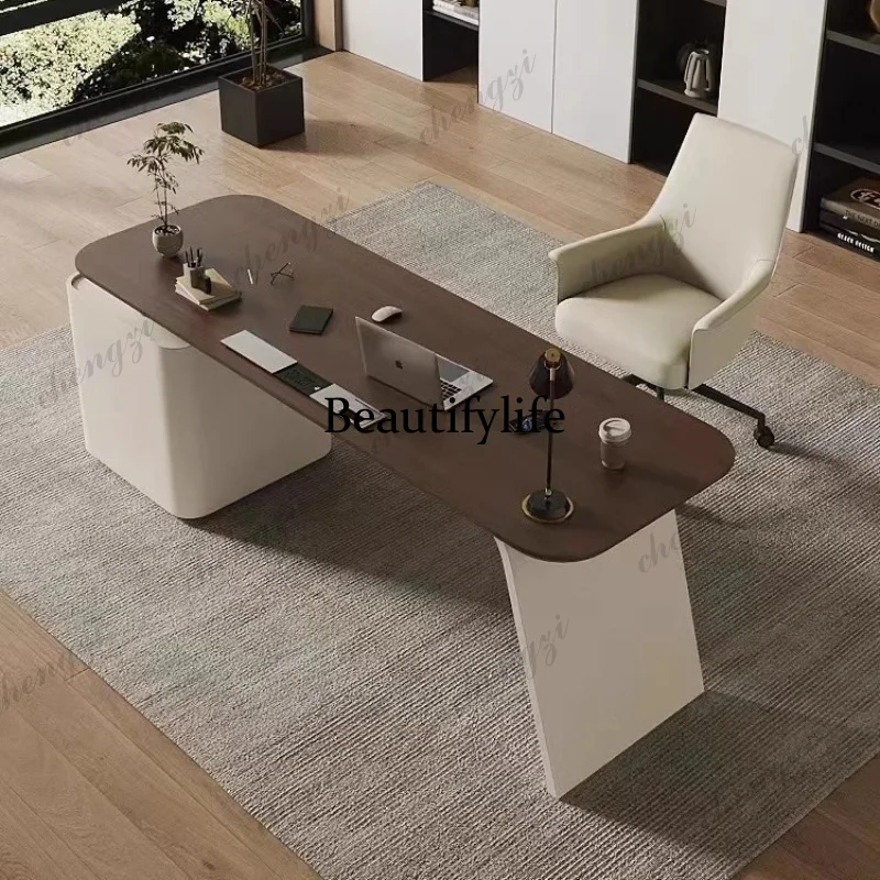 

Modern Boss Office Desks President Reception Living Room Storage Office Desks Study Artificial Board Furniture 182