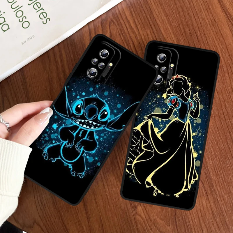 Disney Cartoon Princess Beauty For Xiaomi Redmi Note 13 12R 12 12S Turbo 11 11T 11S 10 10S Pro Plus 5G Black Cover Phone Case