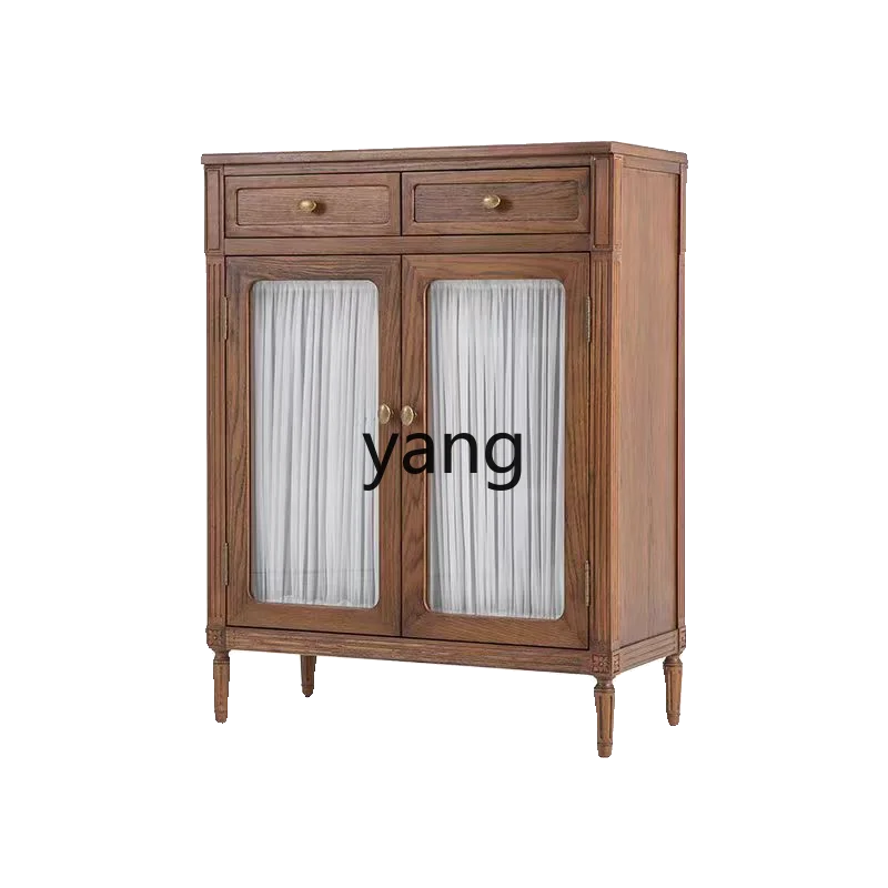 

CX solid wood dining side simple living room wall storage retro small size tea cabinet