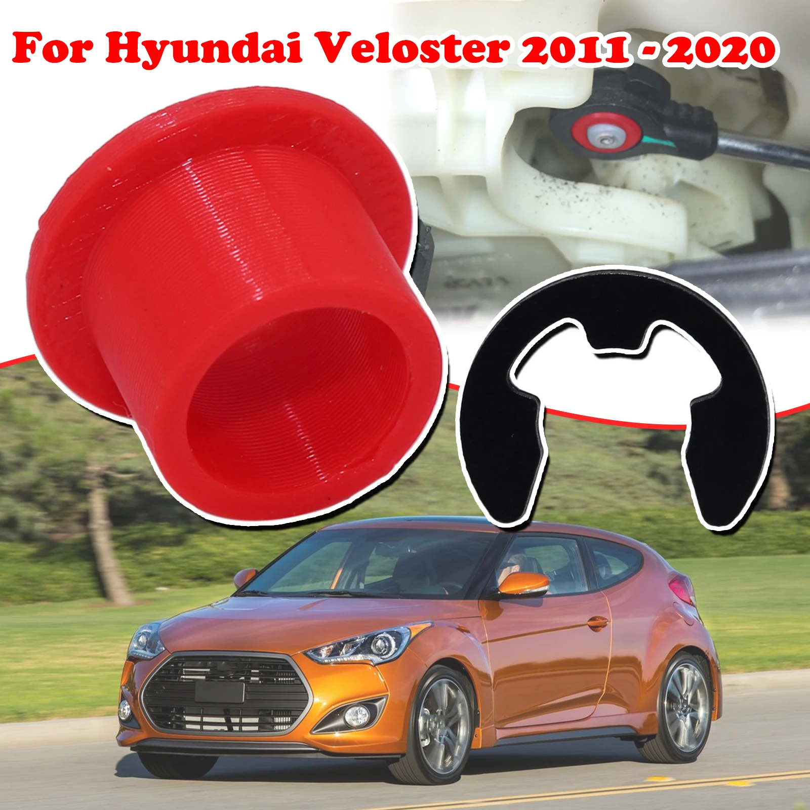 

Upgrade Shifter Cable Bushing For Hyundai Veloster 2011 - 2020 Gear Linkage End Grommet with Lock Washer Replacement Repair Kit