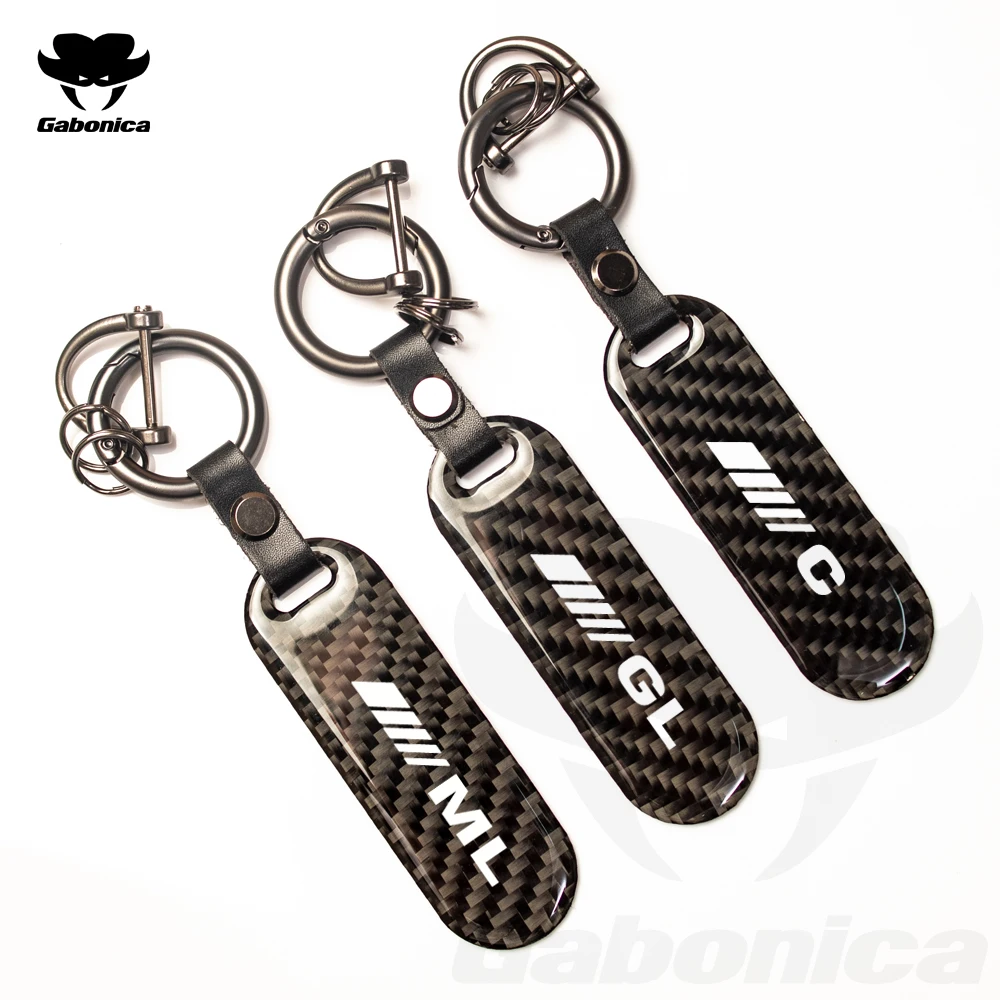 

Car Key Chain Key Ring Carbon Fiber Keychain Horseshoe Buckle for For Mercedes Benz AMG A B C R E G S CL SL GL ML Accessories