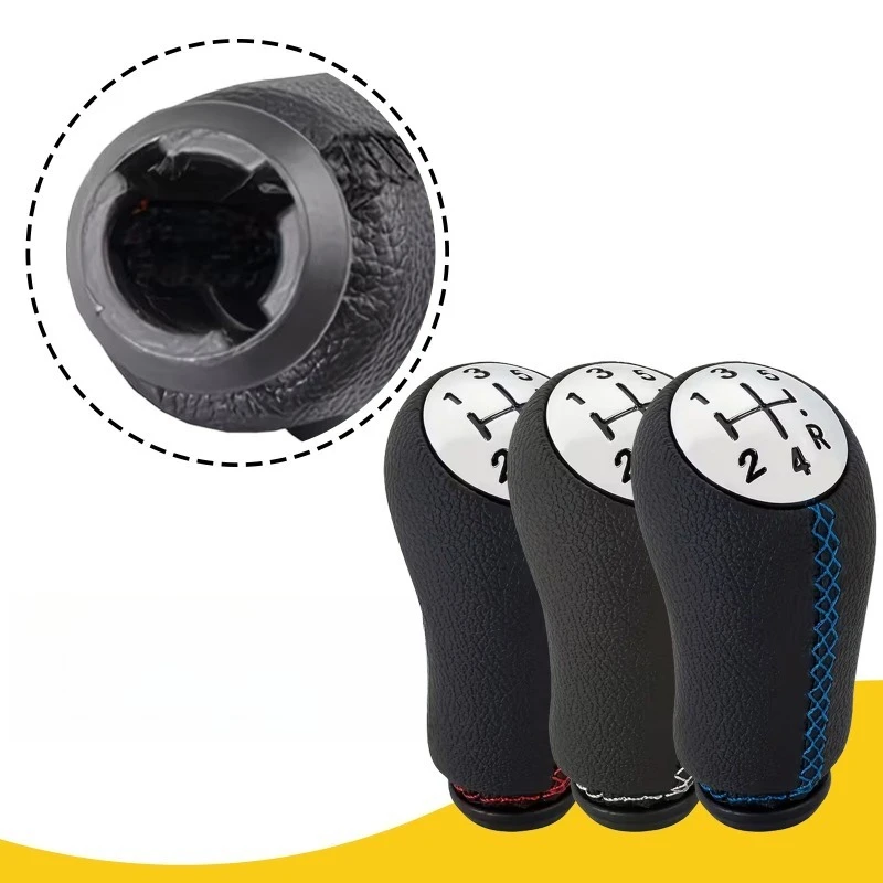 Universal Manual Gear Shift Knob, Premium Leather Shifter Lever Head, Car Interior Modification Replacement Accessories