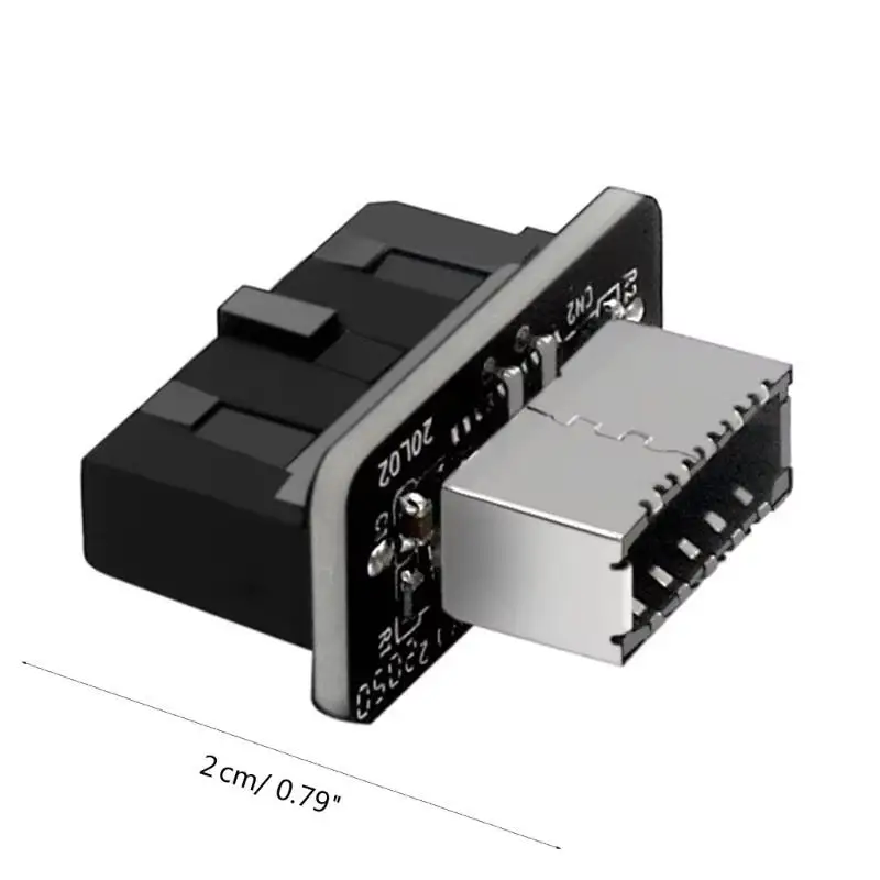 USB 3.0 Type-E Female To 19-Pin Male Adapter For Internal Motherboard Connection - Vertical Header Splitter For Type C