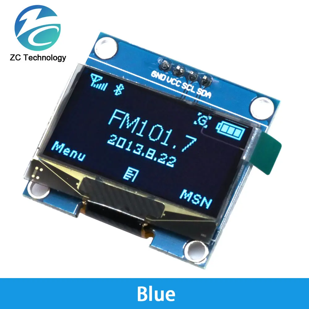 Imagem -05 - Módulo Oled Branco e Azul Cor 128x64 1.3 Polegada Oled Lcd Módulo de Exibição Led para Arduino 1.3 Iic Comunicar Peças 1.3