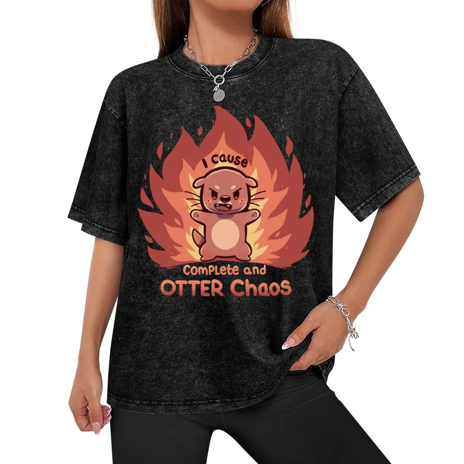 OTTER Chaos T-Shirt shirts graphic korean fashion anime figures graphic t shirt vintage slim fit t shirts for men