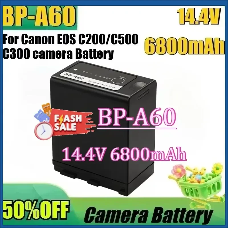 For Canon EOS C200 C200 PL C200B C300 CA-CP200L Mark II XF705 98Wh Replacement Battery New 6800mAh 14.4V BP-A60 Battery