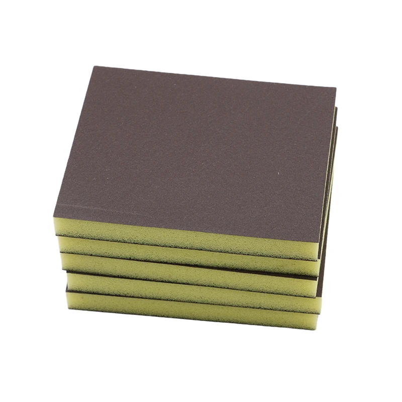 5PCS Sponge Sand Block Sand Double-sided Gray Blue Sponge Sand Block Sponge Sandpaper Sanding and Polishing Abrasive Tools
