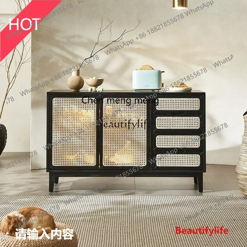 

Новый стиль, новый средневековый шкафчик в стиле ретро, ваби-саби, ветер, твердая древесина, ротанг, современный простой шкаф для хранения на крыльце, ss 8617