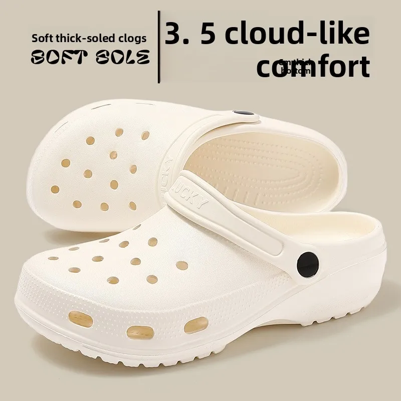 Cartoon Hole EVA Slippers Men Women Non Slip Summer Beach Sandals Breathable Lightweight Outdoor Indoor Casual Comfortable Footw