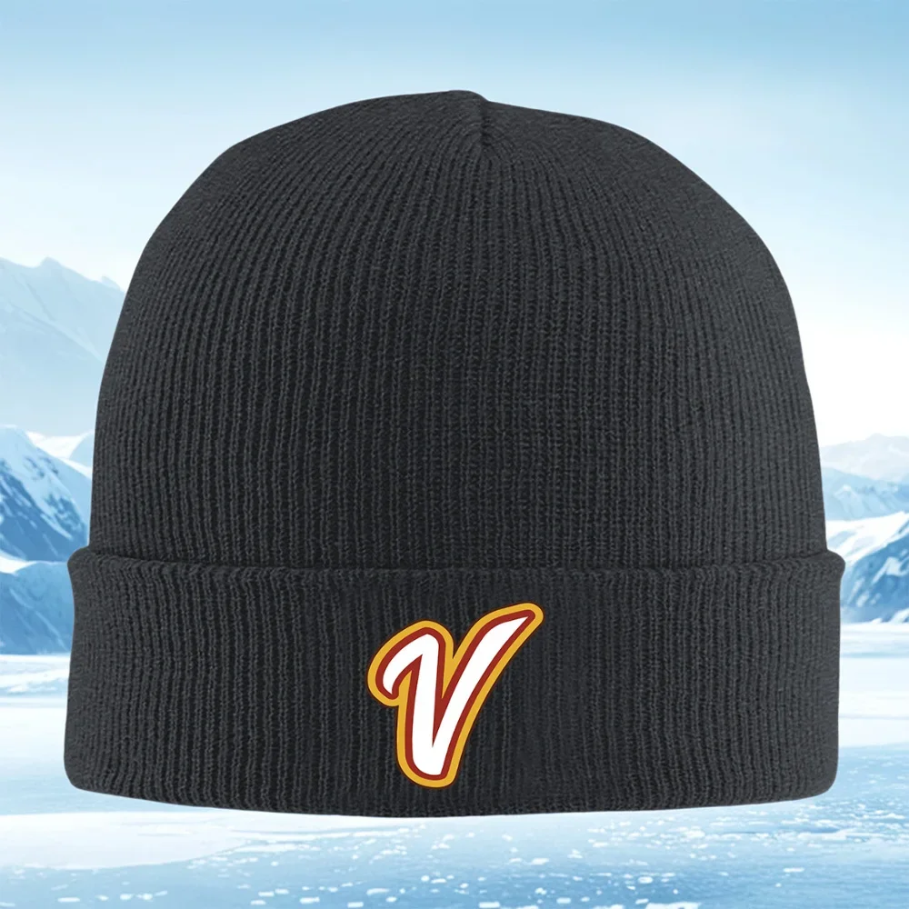 2026 Letter V with multiple layers in bold Men Women Unisex Knitted Hat Beanie Pullover Cap Winter Thermal Warm Christmas Outdoo