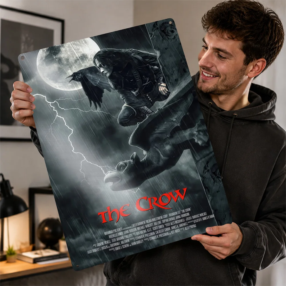 The Crow Movie Poster Cinema Wall Art Personalized Vintage Metal Tin Sign for Man Cave Home Decor Film Fan Gift Room Decoration