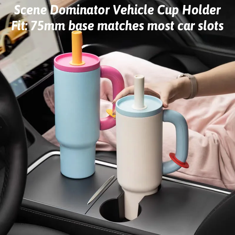 

1050ml 316 Stainless Steel Mug 75mm Car Cup Holder Fit Wide Mouth Giant Straw ShakeProof Lid Ergonomic Handle Active Lifestyle