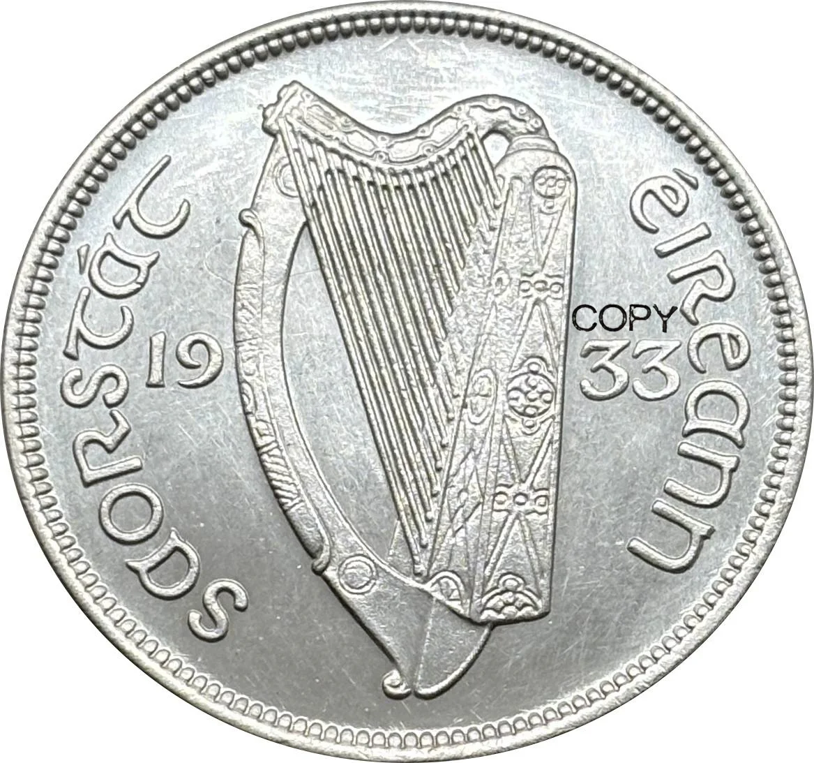 Ireland 1933 Half  ½ Crown 2 Shillings 6 Pence Silver Plated Copy Commemorative Coin United States Ww2 Moneda Collectible Coins