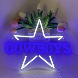 Cowboy star Neon Light Home Shop Home BAR Art Game Party Children's room cave  Aesthetic neon signs star wall decoration lamps