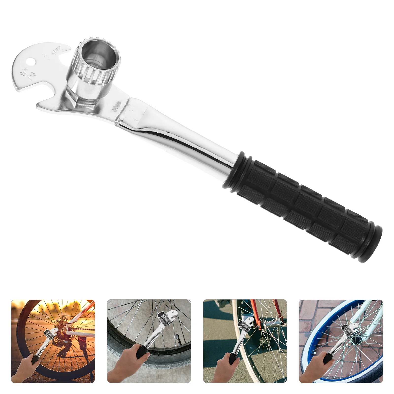 

Carbon Steel Bike Pedal Repair Tool Multi-Functional Spanner Wrench for Road Mountain Bike Pedal Removal Crank Repair