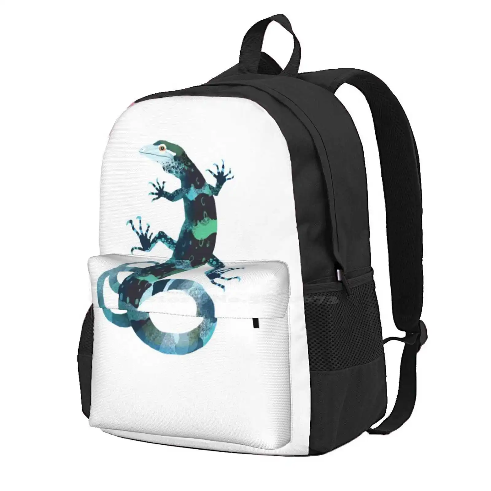 Blue Tree Monitor Lizard Art Hot Sale Schoolbag Backpack Fashion Bags Blue Tree Monitor Lizard