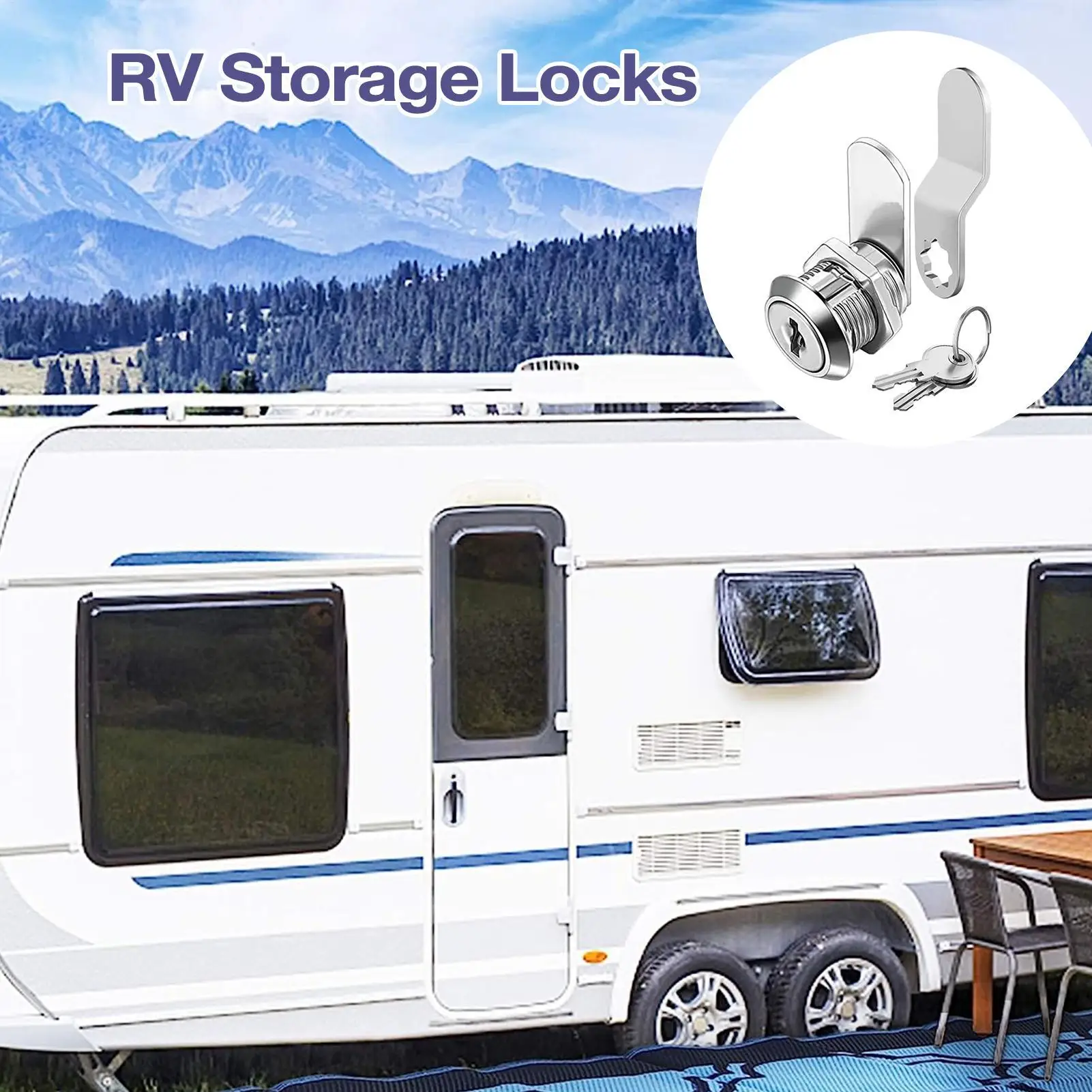 

1 Set Security Lock Metal Cylinder Cabinet Locker Cams Lock with Keys Security Mailbox Lock Drawer Heavy Duty RV Locks