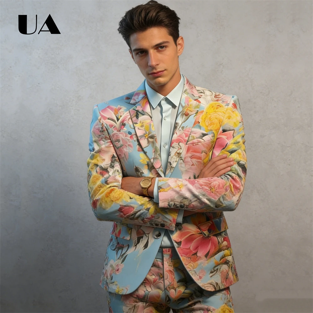 Stand Out Suit 2 Piece | Vibrant Digital All-Over Print | Perfect for Wedding Guest, Party, Prom - Sizes XS to 4XL