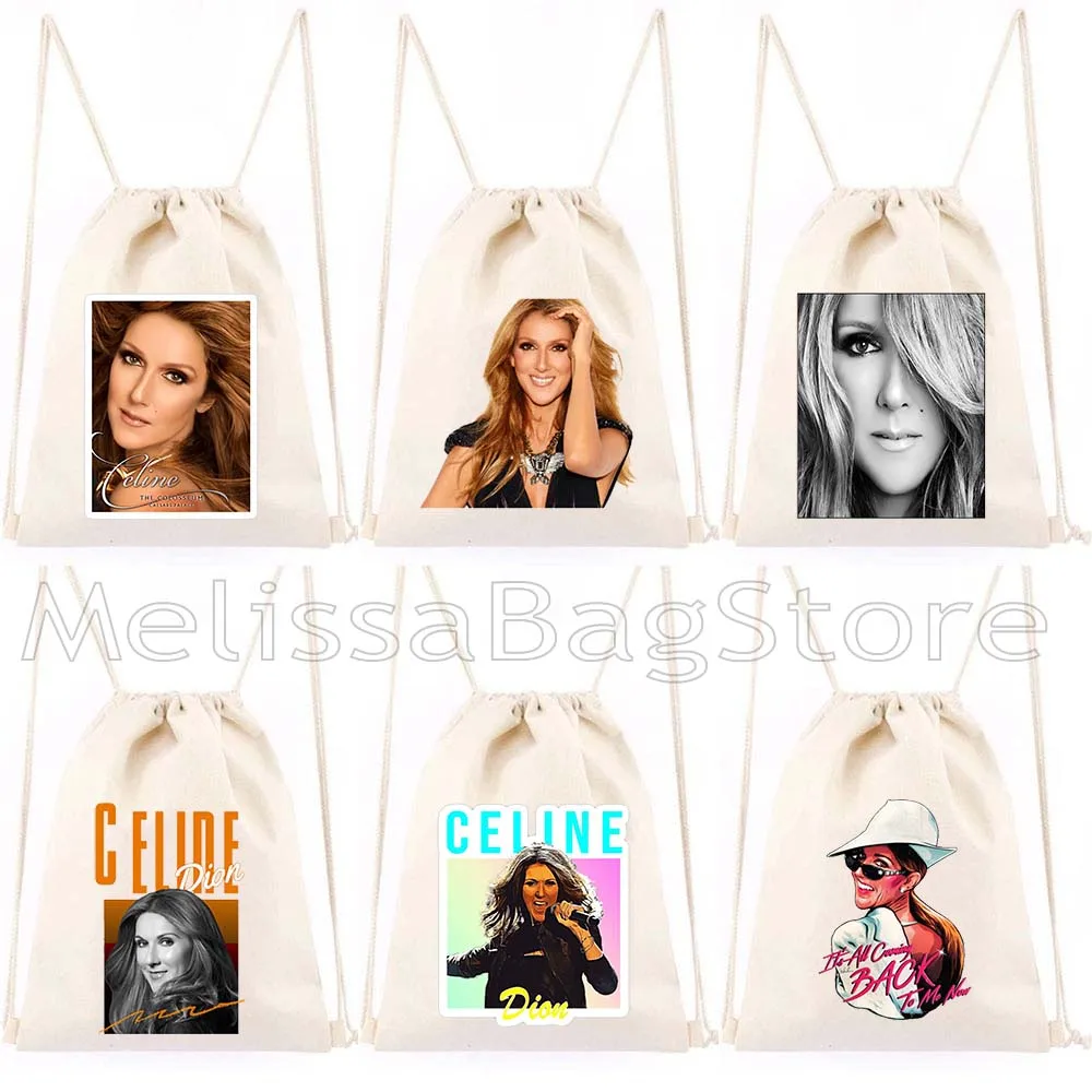 

Celine Dion Music Singer Poster Pop Art PORTRAIT Fan Cute Gifts Drawstring Bags Soccer Backpack Gym Sackpack Sports String Bag