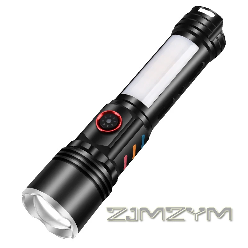 Multifunctional White Laser Flashlight Outdoor Long Shot Rechargeable Multi-gear Adjustment LED Induction Flashlight