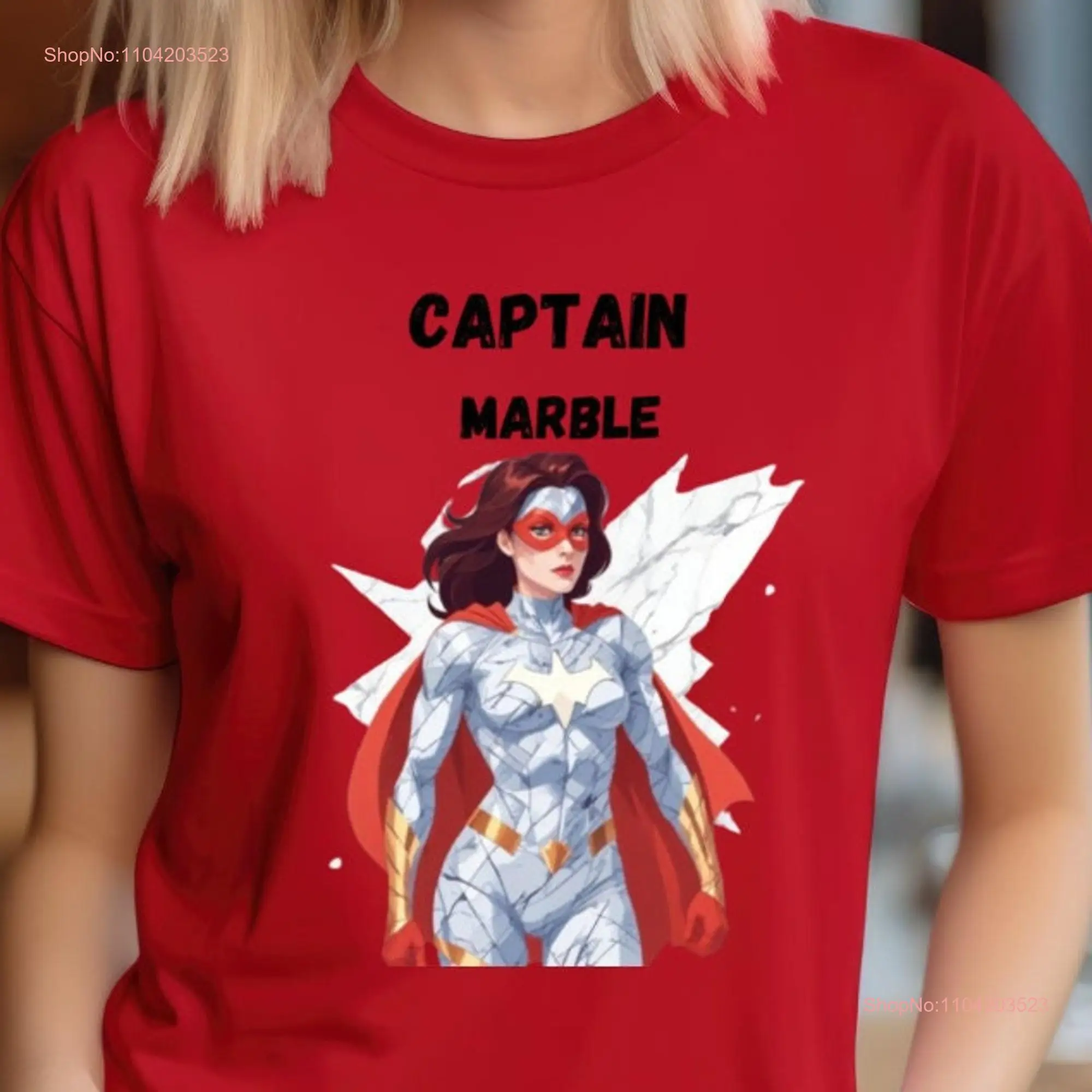 Captain Marble T Shirt graphic design Funny gift for hero lovers long or short sleeves