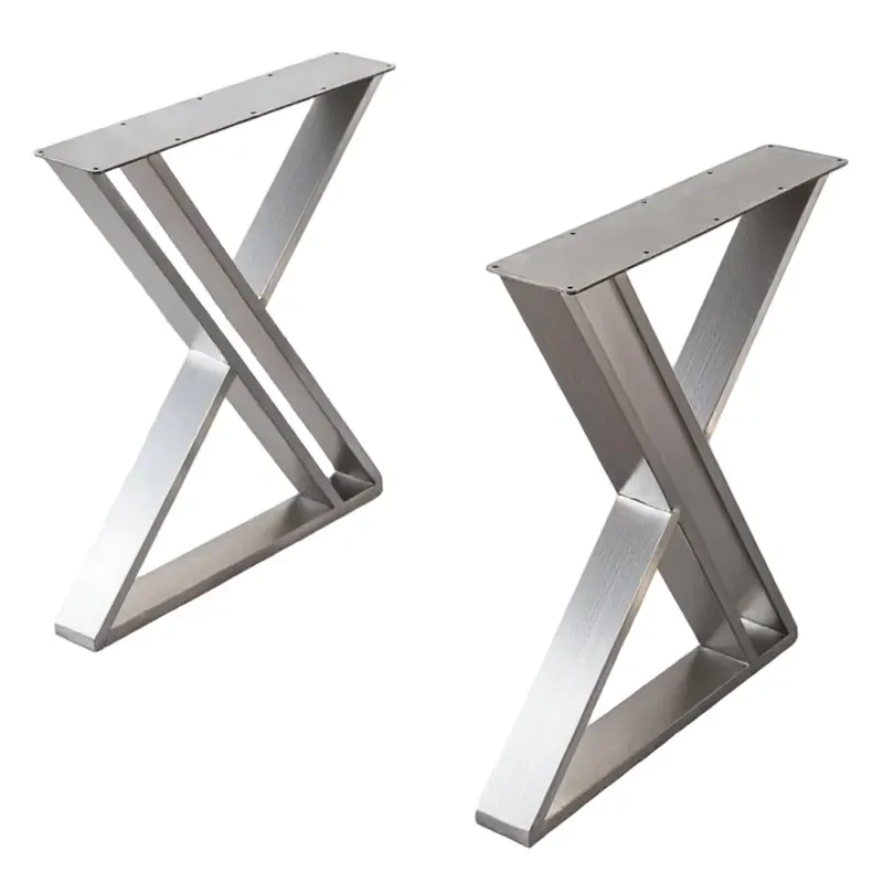 Heavy 201 304 X-Shaped Stainless Steel Table Legs Rustproof Metal Dining Table Leg for Hotels Restaurants Table
