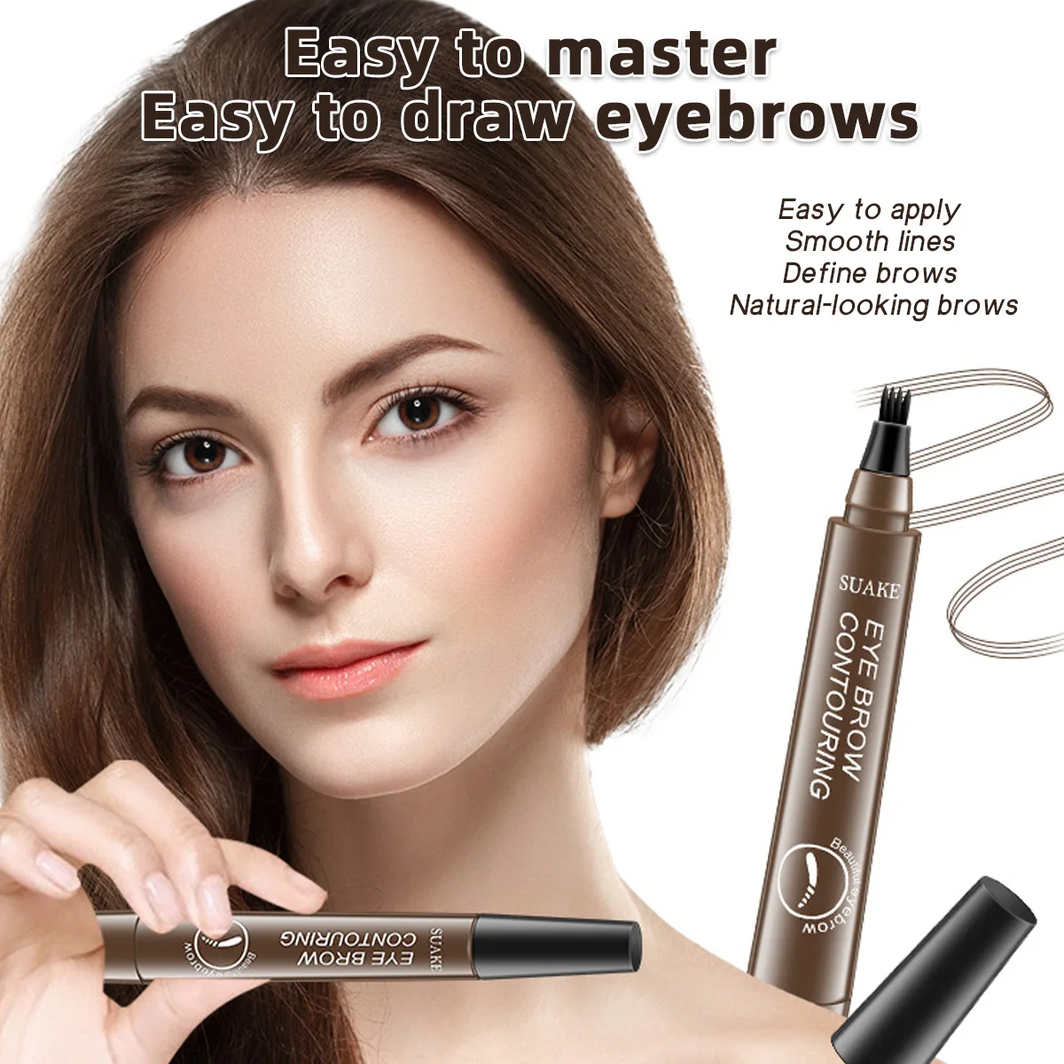 Four Head Eyebrow Pencil Strong and Durable Makeup Lasting Color Does Not Fall off Waterproof and Smudge Proof Eyebrow Pencil