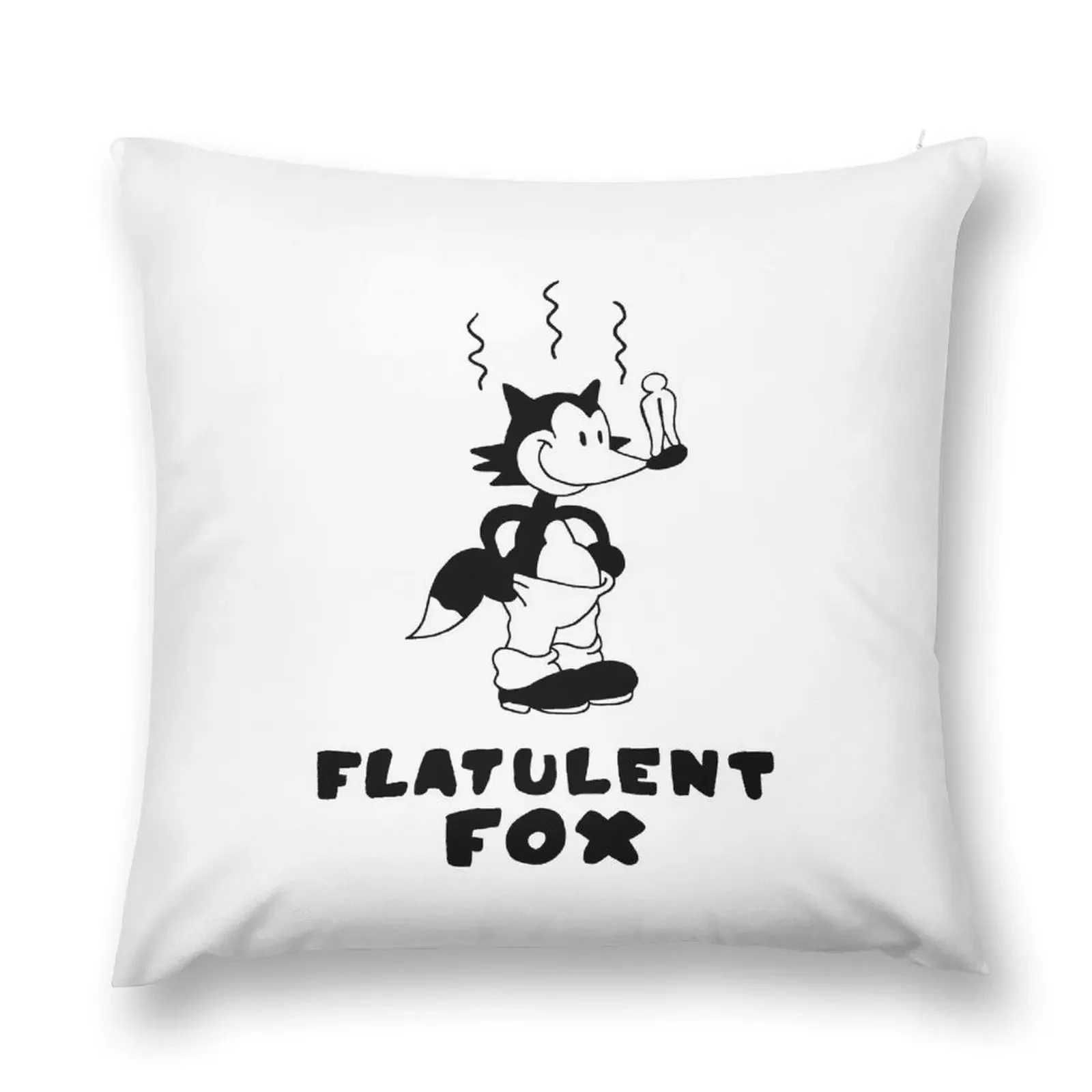 Flatulent Fox White Throw Pillow luxury home accessories Christmas Covers For Cushions bed pillows pillow