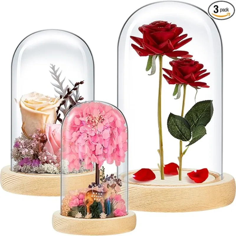 3pcs Glass Bell Shape Dome(Base 5.1