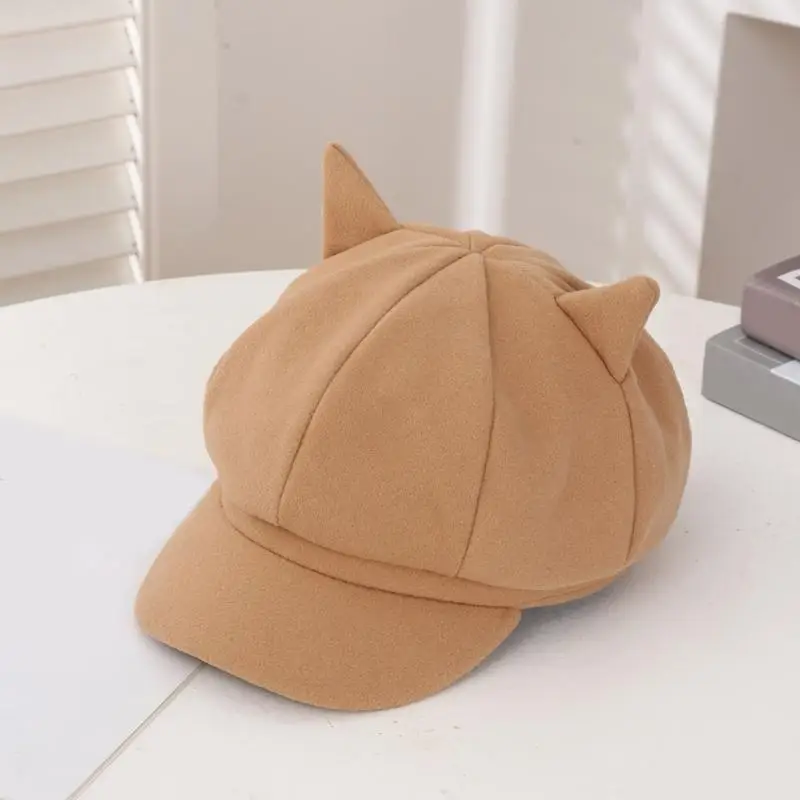 

652F Kitten Ear Subculture Duckbill Hat Painter Hat Artist Hat Gift for Halloween Duckbill Hat Decorated for Holiday
